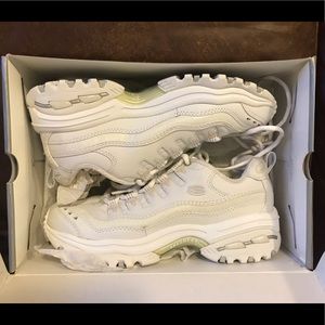 Skechers Energy 2 White Leather Sneakers Trainers